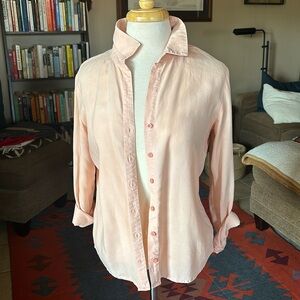 Cloth & Stone Chambray Button Up Shirt Pale Pink